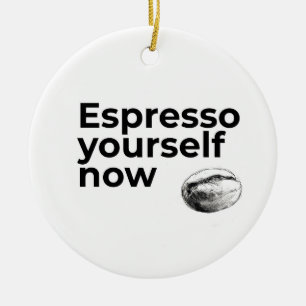 Ornamento De Cerâmica Espresse-se agora Coffee Cote Coffee Cote com Bean