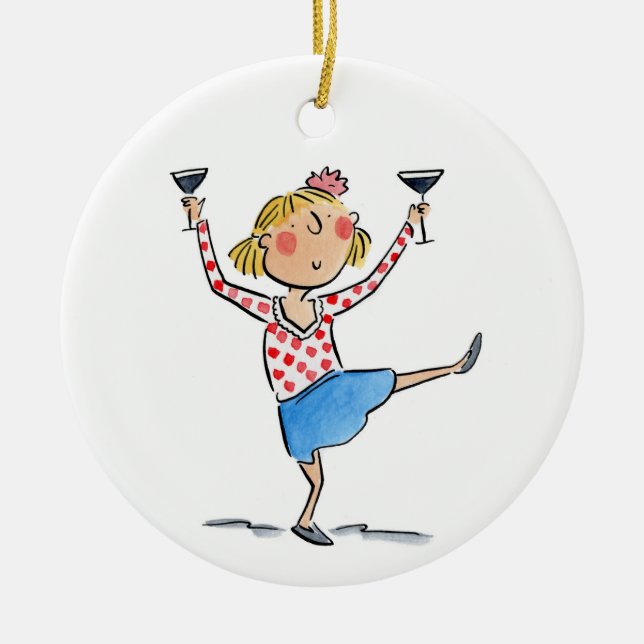 Ornamento De Cerâmica Espresso Martinis (Frente)