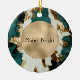 Ornamento De Cerâmica Espuma branca Dourada de Teal