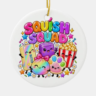 Ornamento De Cerâmica Esquadrão Squish Viral Squishies Pipoca Manteiga B