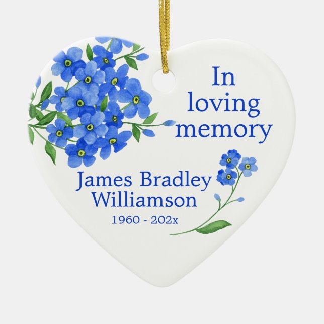 Ornamento De Cerâmica Esqueça-me de Não Memorial Keepsaokê (Frente)