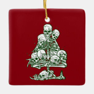 Ornamento De Cerâmica esqueleto de árvore de natal feia
