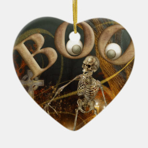 Ornamento De Cerâmica Esqueleto e Halloween Grave