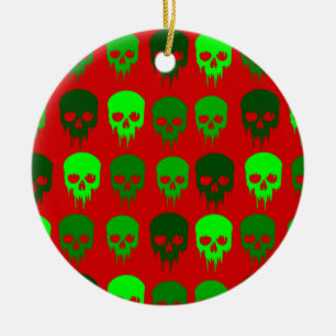 Ornamento De Cerâmica esqueleto gótico de natal