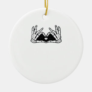 Ornamento De Cerâmica Esqueleto Mãos O Coração