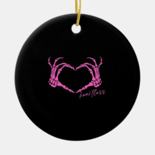 Ornamento De Cerâmica Esqueleto Sem Coração Mãos Clássicas