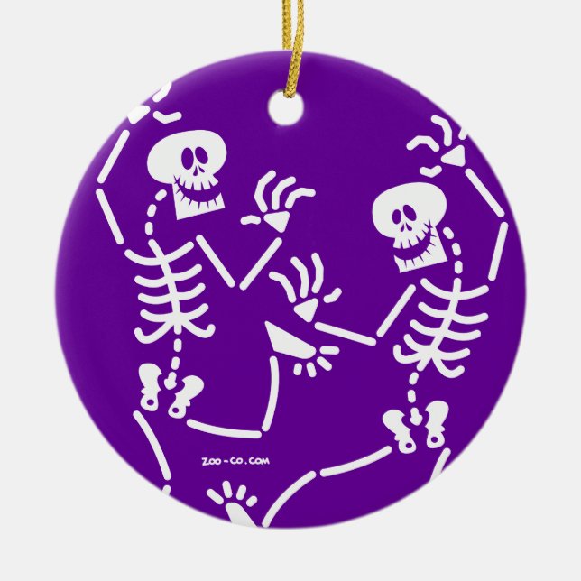 Ornamento De Cerâmica Esqueletos dançantes (Frente)