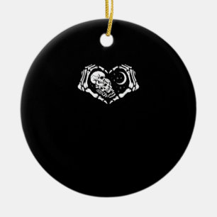 Ornamento De Cerâmica Esqueletos Mãos do Coração
