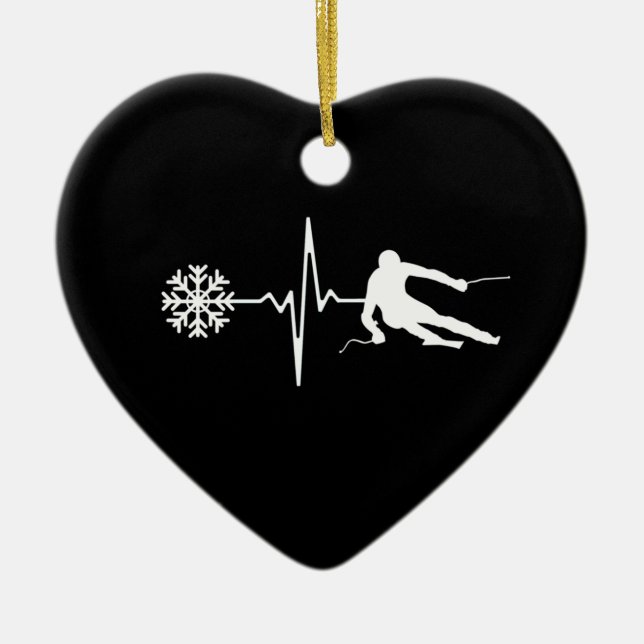 Ornamento De Cerâmica Esqui (Frente)