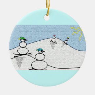 Ornamento De Cerâmica Esqui de Snowpeople