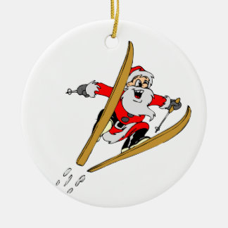 Ornamento De Cerâmica Esqui Papai Noel