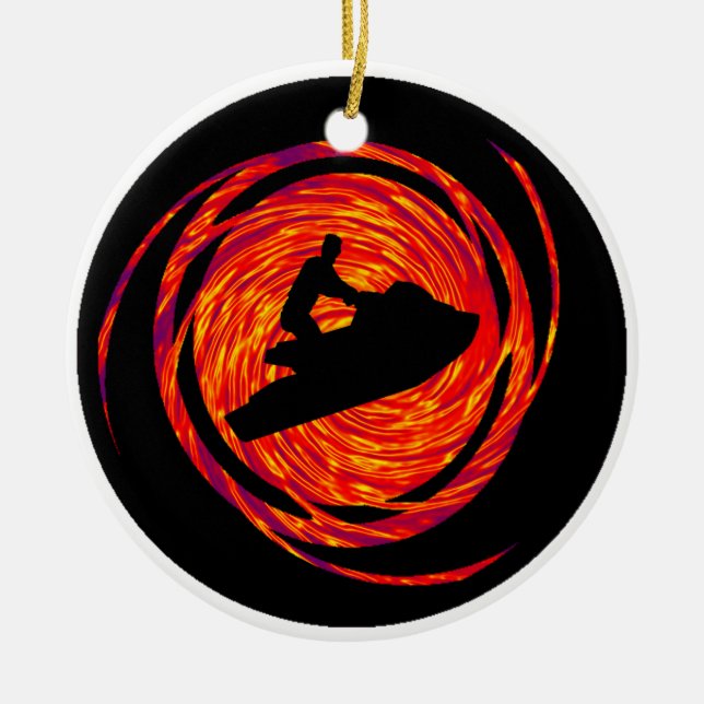 ORNAMENTO DE CERÂMICA ESQUI STYLEEEE DO JATO (Frente)