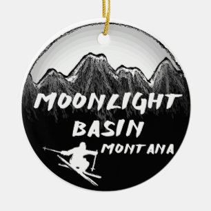 Ornamento De Cerâmica Esquiador da Moonlight Basin Montana