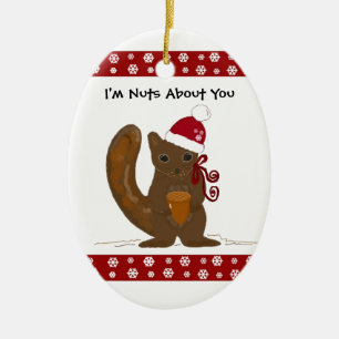 Ornamento De Cerâmica Esquilo de Natal com Dito Fofo