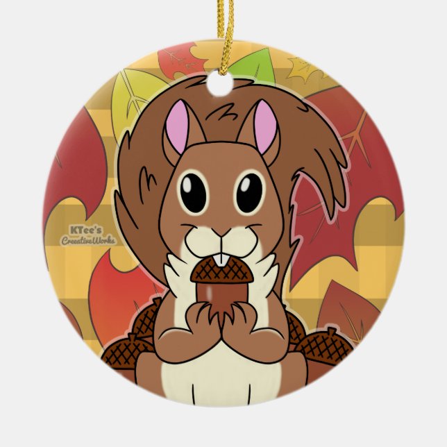 Ornamento De Cerâmica Esquilo Esquilo - (Frente)