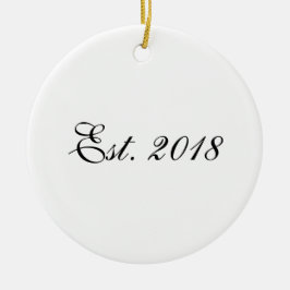 Ornamento De Cerâmica Est. Year Personalized Couple Design