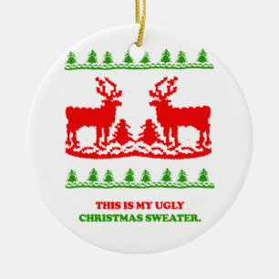 Ornamento De Cerâmica Esta é minha camisola feia do Natal