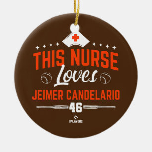 Ornamento De Cerâmica Esta enfermeira ama Jeimer Candelario Baseball Fan