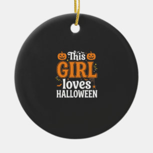 Ornamento De Cerâmica Esta Garota Ama Tipografia de Halloween SVG Design