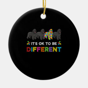 Ornamento De Cerâmica Está Tudo Bem Ser Um Cão De Autismo De Terra Nov
