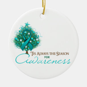 Ornamento De Cerâmica Estação da consciência do Xmas da fita da cerce