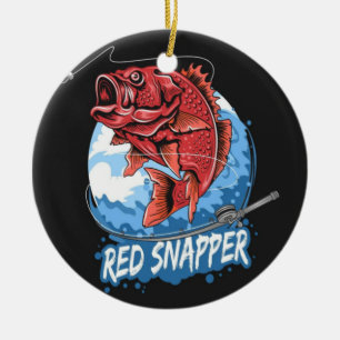 ORNAMENTO DE CERÂMICA ESTAÇÃO DE PESCA DO NAPPER VERMELHO DESIGN