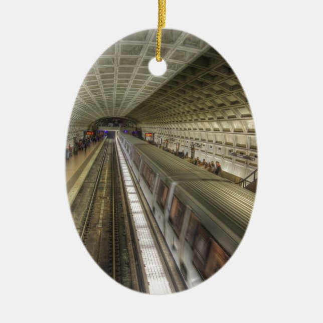 Ornamento De Cerâmica Estação de Trem de Washington DC (Frente)