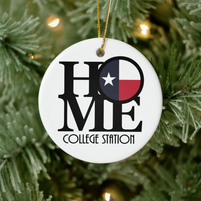 Ornamento De Cerâmica Estação do HOME College Texas (Árvore)