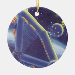 Ornamento De Cerâmica Estação Espacial Orbitante de Ficção Científica Vi
