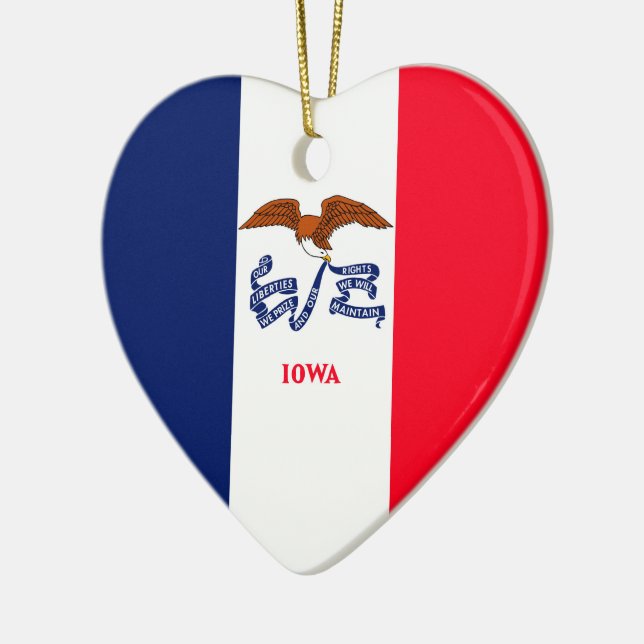 Ornamento De Cerâmica Estado de Iowa Flag Design (Esquerda)
