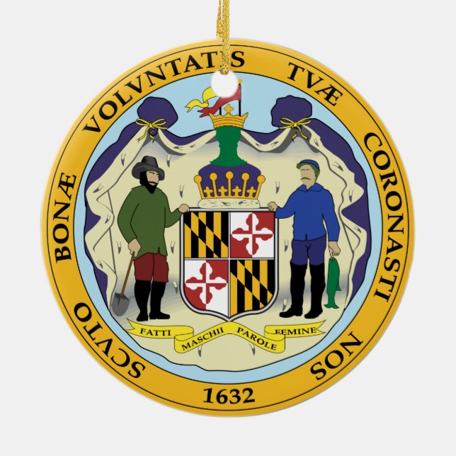 ORNAMENTO DE CERÂMICA ESTADO DE SELO DE MARYLAND (Traseira)