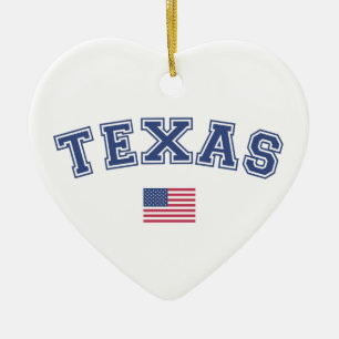 Ornamento De Cerâmica Estado do Texas USA Flag