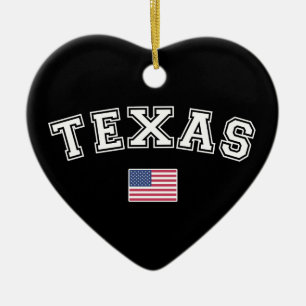 Ornamento De Cerâmica Estado do Texas USA Flag