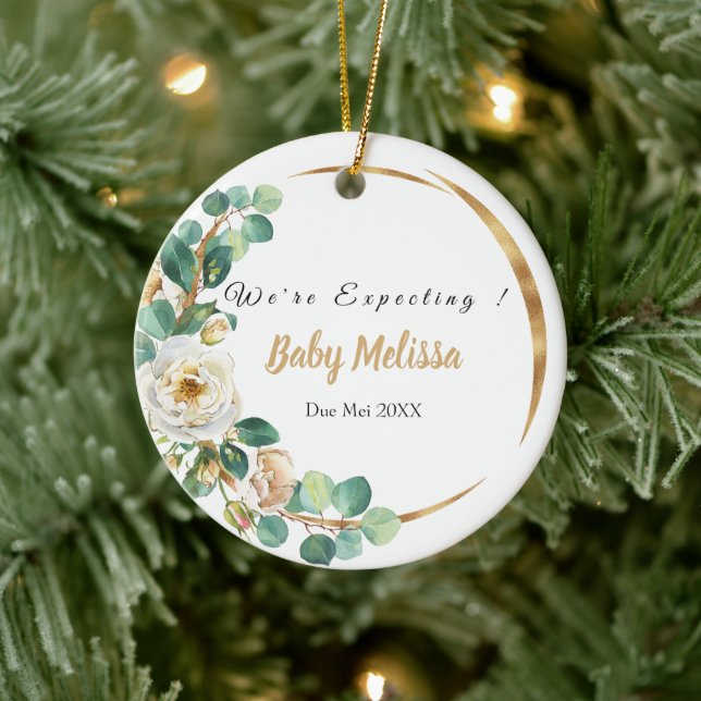 Ornamento De Cerâmica Estamos esperando o pedido de pais (Árvore)