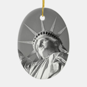 Ornamento De Cerâmica Estátua Branca Negra da Liberdade