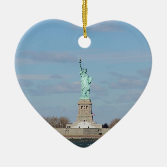 Ornamento De Cerâmica Estátua Da Ilha Liberty Ellis (Frente)