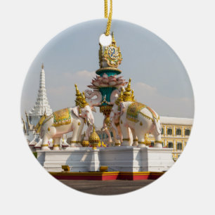 Ornamento De Cerâmica Estátua de elefantes cor-de-rosa Bangkok Tailând
