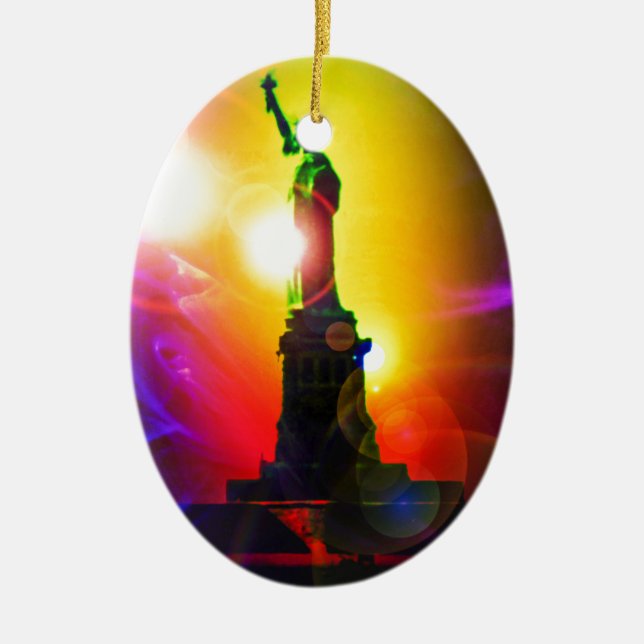 Ornamento De Cerâmica Estátua de liberdade Nova Iorque (Frente)