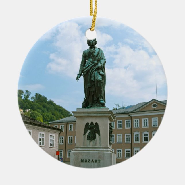 Ornamento De Cerâmica Estátua de Mozart em Salzburgo (Frente)