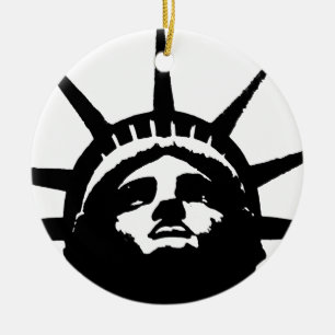 Ornamento De Cerâmica Estátua de Pop de Arte Negra e Branca da Liberdade