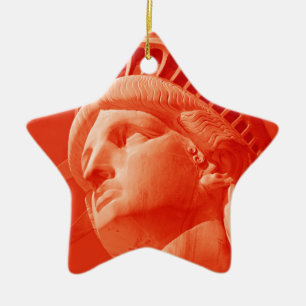 Ornamento De Cerâmica Estátua Vermelha da Liberdade