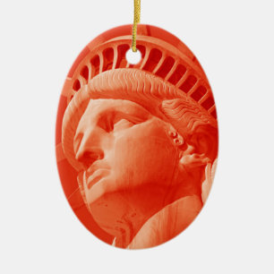 Ornamento De Cerâmica Estátua Vermelha da Liberdade