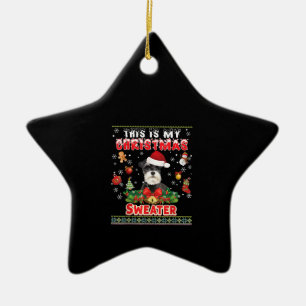 Ornamento De Cerâmica Este É O Meu Suéter De Natal Schnauzer Cachorro