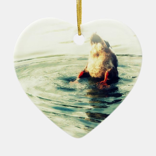 Ornamento De Cerâmica Este termine acima! Duck o bumbum (Frente)