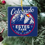 Ornamento De Cerâmica Estes Park Colorado - Rocky Mountain National Park<br><div class="desc">Estes Park Colorado é o portão para o Parque Nacional Rocky Mountain e uma bela cidade de montanha. Este design de excelente de colheita de  tem um aspecto retrô.</div>