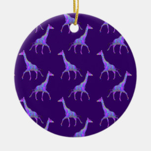 Ornamento De Cerâmica Estilo de Hippie Roxo Girafa