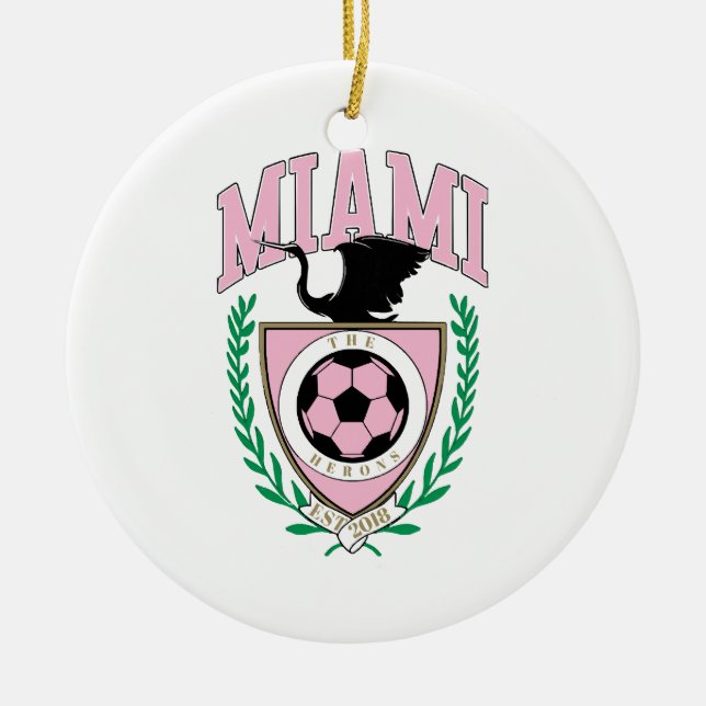 Ornamento De Cerâmica Estilo de Variação de Futebol de Miami (Frente)