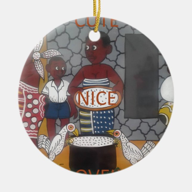 Ornamento De Cerâmica Estilo de vida tradicional africano (Frente)