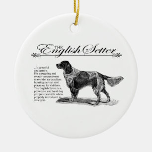 Ornamento De Cerâmica Estilo do Livro de Histórias do Setter Inglês