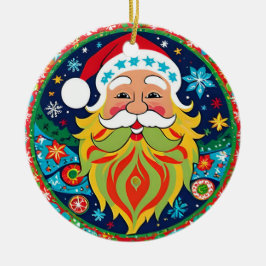 Ornamento De Cerâmica Estilo Hippie Papais noeis Groovy Natal Duplos